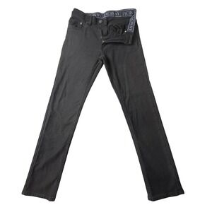 Jachs NY Pants Mens 30x32 (30x29) Black Straight Leg Cotton Blend Stretch Casual